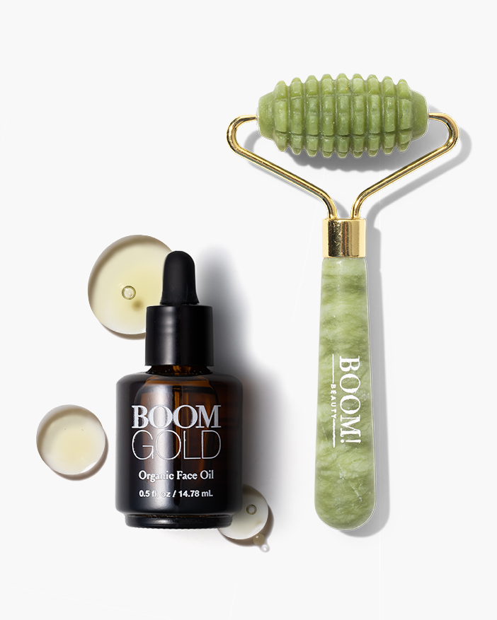 Boom Gold and Jade Facial Roller Bundle